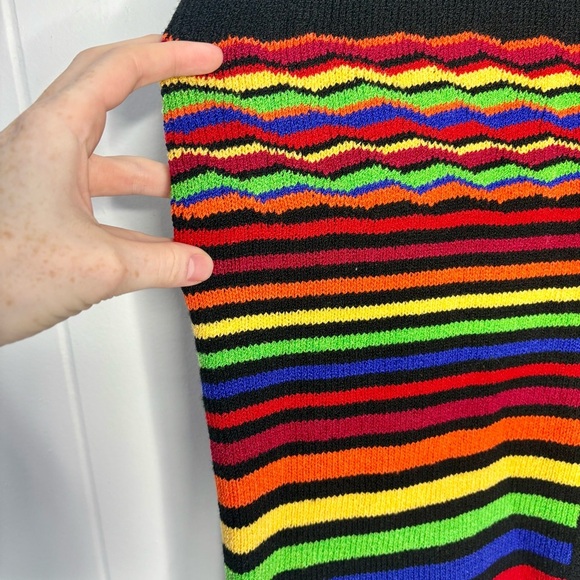Steve Fabrikant Cardigan Sweater Knit Rainbow Coogi Fish Button Size Medium Wool - Picture 4 of 8